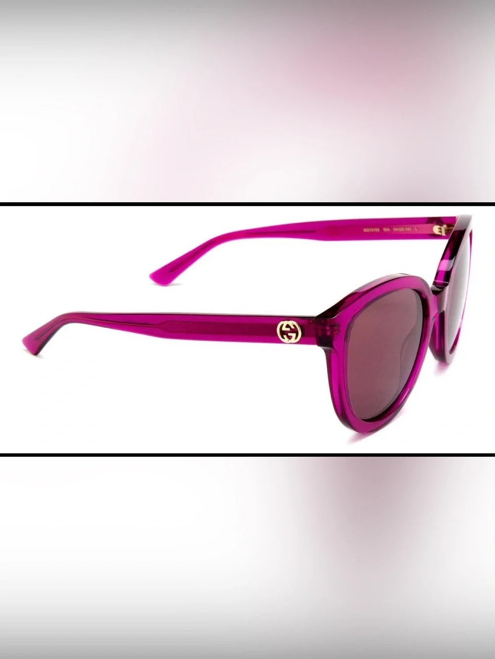 Gucci GG1315S Fuchsia Rounded Cat Eye Sunglasses w/ Case & Pouch $475 Retail